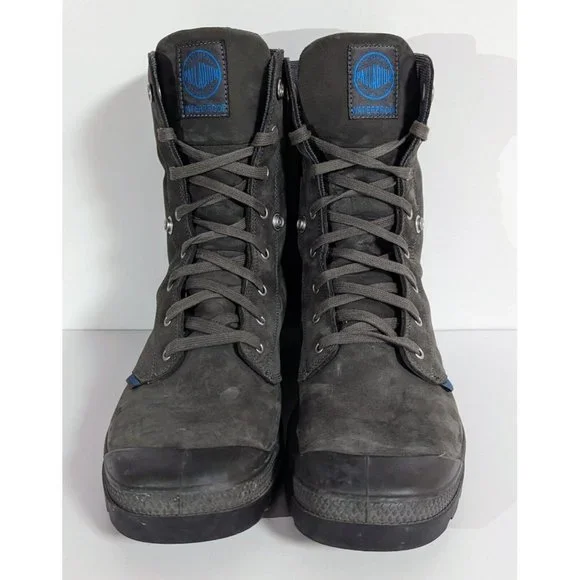 Palladium Suede Gray Lace Up Fold Down Men’s Size 14 Boots Waterproof Combat - Picture 3 of 9